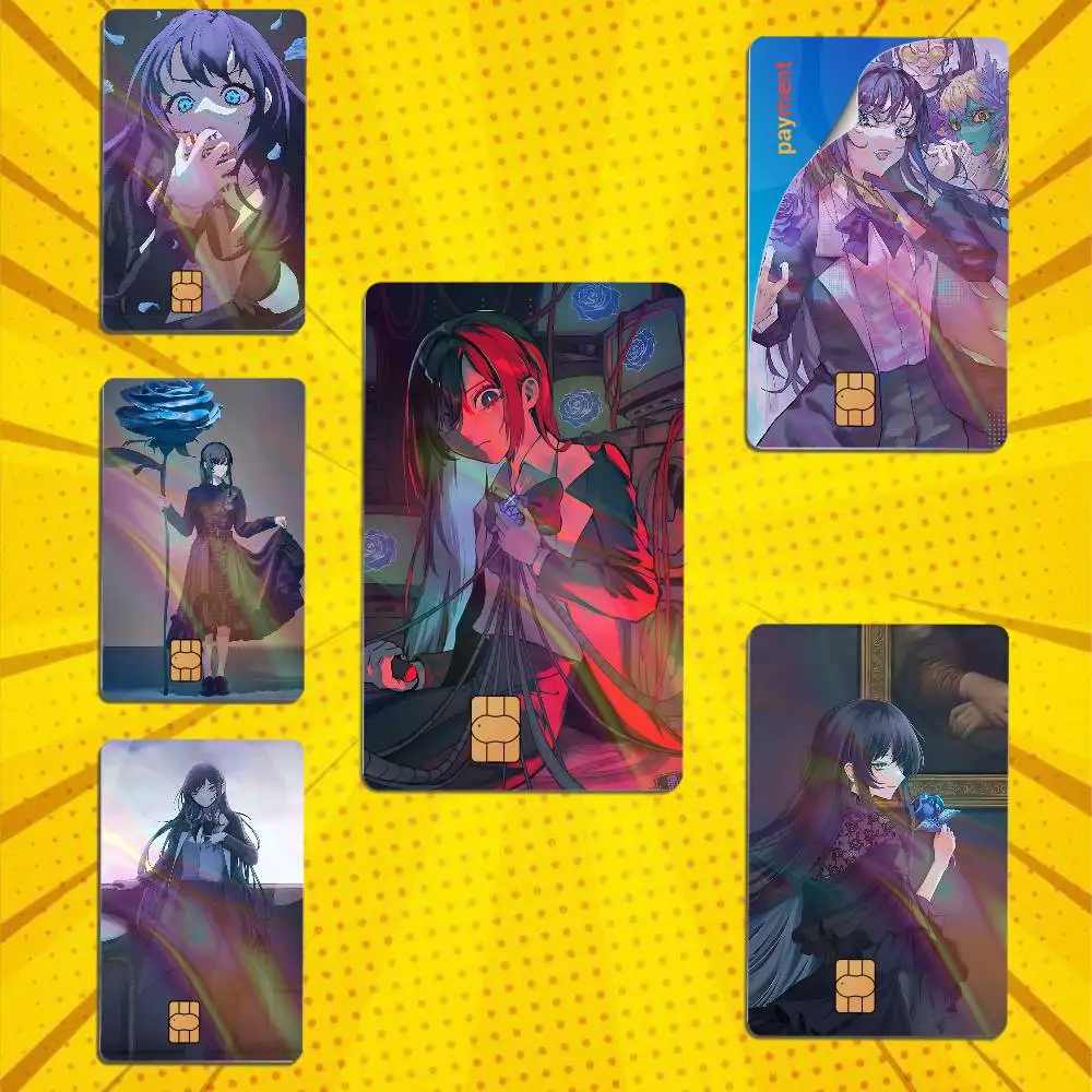 Latest pictures ado Laser gradient Stickers Game Card Decal Scratch-resistant For Credit Debit Card Small Large Chip