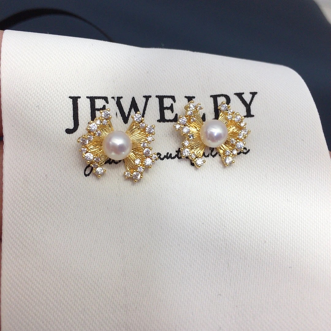 

Серьги ZHBORUINI из натурального пресноводного жемчуга, точная работа, легкие и изысканные украшения, дизайн с бантом, подарок для женщин на банкет.