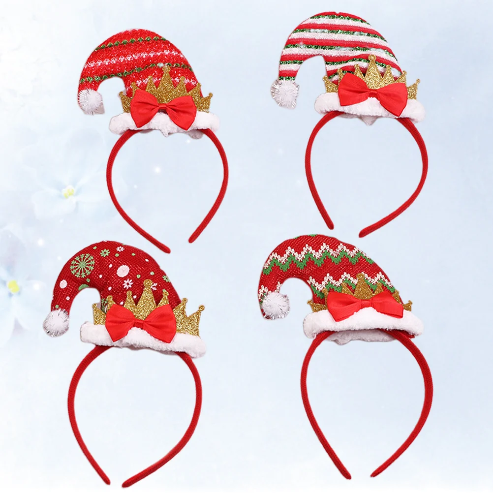 

4Pcs Festival Hair Band Christmas Headwear Hair Hoop Headdress Decoration Kids Adults Size M Headdress Festival Headwear