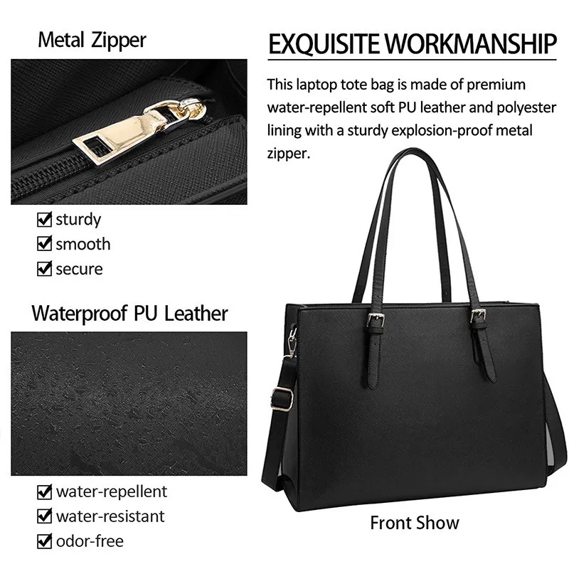 Ladies Large-Capacity Multi-Functional PU Leather Crossbody Bag Durable Commuting Single-Shoulder Handbag