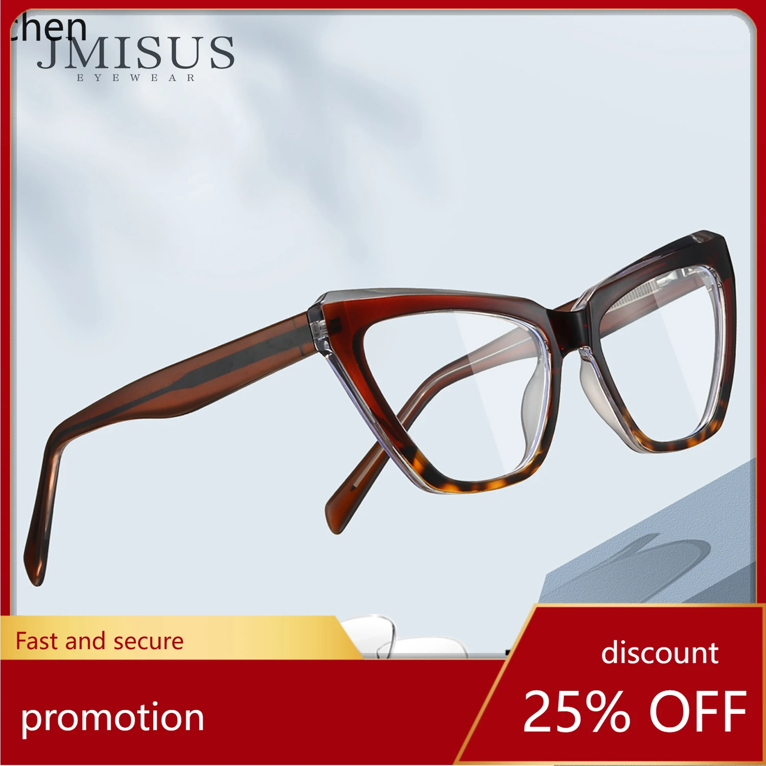 

YFY Butterfly-shaped eyeglass frame with spring hinges, blue light filter, photochromic women's glasses