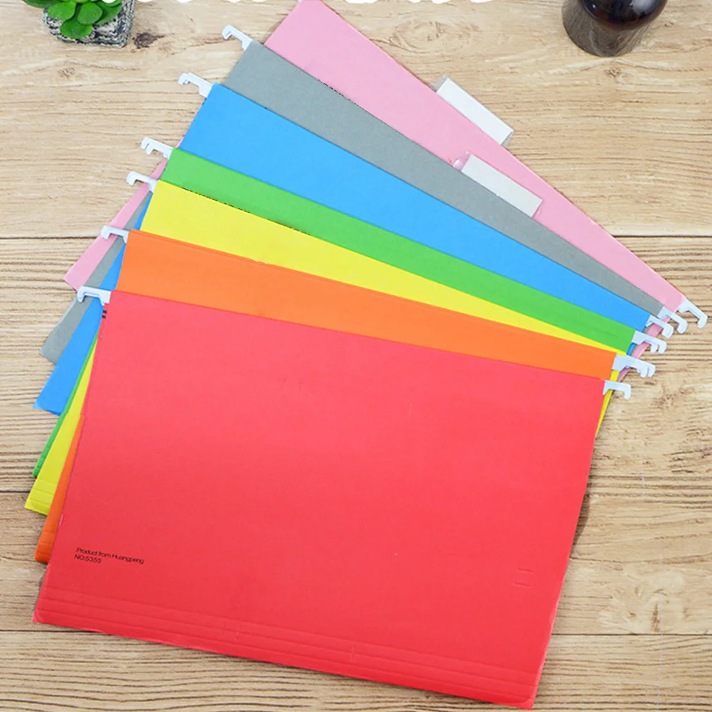 14Pcs Bright Hanging File Folders Premium Paper Organizer for Office Document Storage and Classification