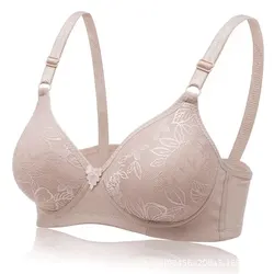 Women Large Size Thin Underwear Mother Breathable Non-Steel Rings Brassiere Mother Comfortableable Gathered Bras Women Brassiere