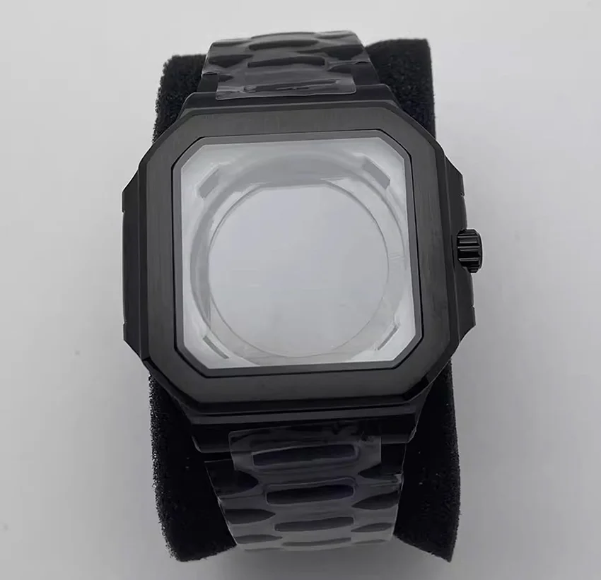 Watch 42MM Square Case with Flat Crystal and Open Back for NH35/NH36 Movement for 29.5MM Dial Watch Accessories