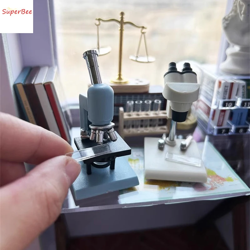 

Dollhouse Miniature Furniture Items Mini Microscope Model Ob11 Experimental Scene Decorative accessories Children's Toys