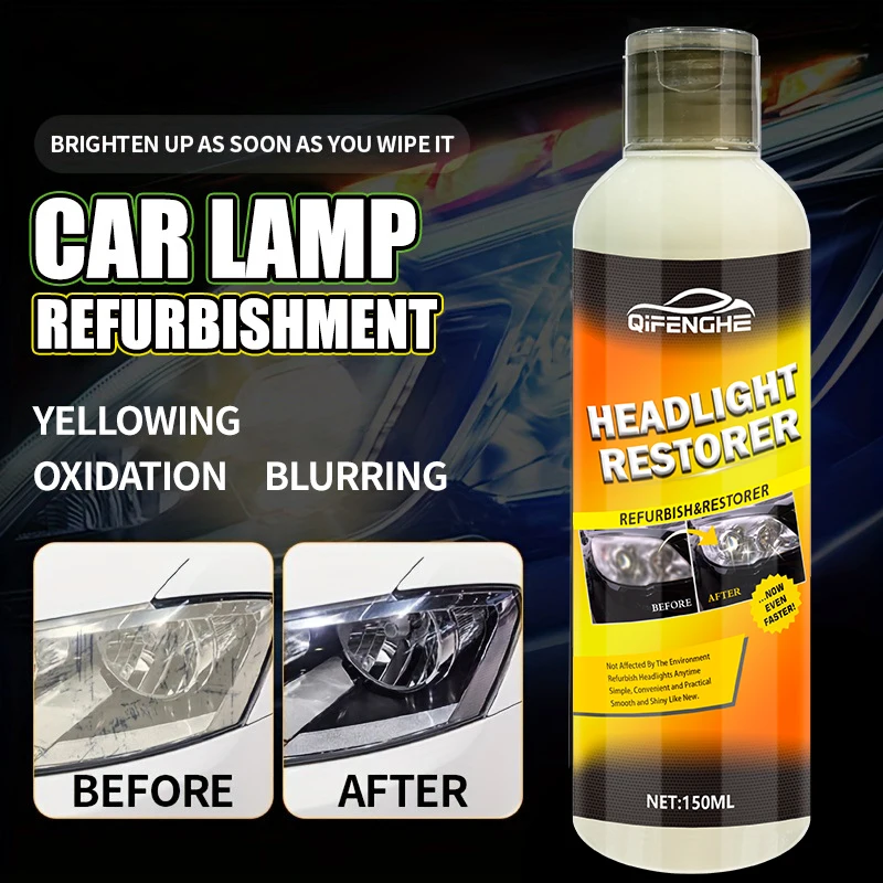 Car Headlight Restoration Cream - Brightens & Cleans Yellowed Lamps, Enhances Visibility