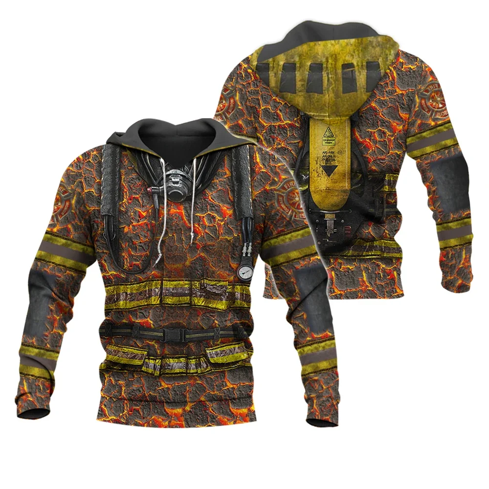 

New Fashion 3D Print Firefighter Suit Fireman cosplay Hooded sweatshirt Men / Women party suit men streetwear Hoodies 567