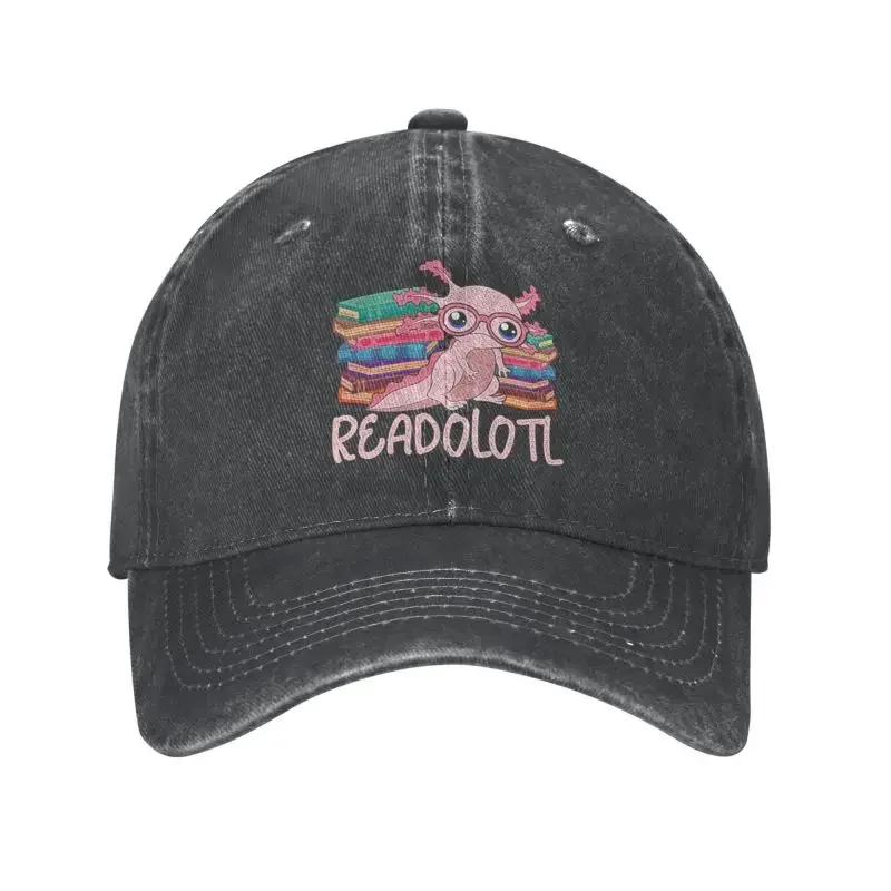 Personalized Cotton Bookworm Readolotl Axolotl Baseball Cap Sports Men Women's Adjustable Animal Dad Hat Autumn