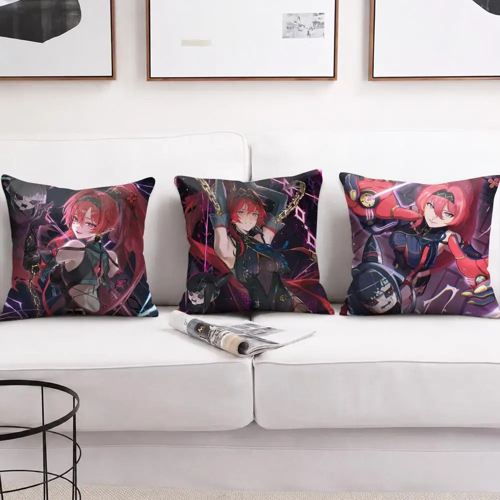 Yinlin Wuthering Waves Cushion Cover Short Plush Soft Double-Sided Printing Pillow Case Cozy Sofa Bedroom Home Decor Gift