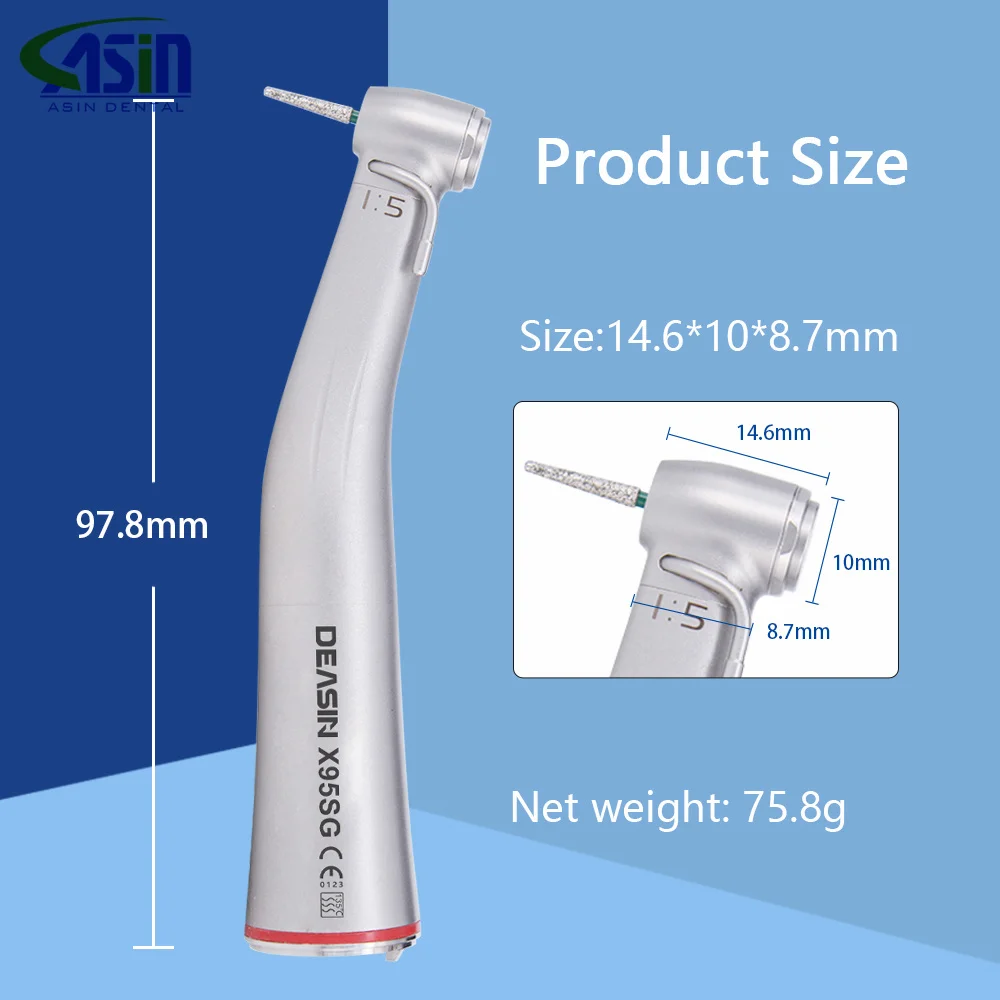 Dentistry contraangulo Dental Surgical 1:5 Increasing Speed Handpiece Against Contra Angle Quattro Spray Red Ring For Implant