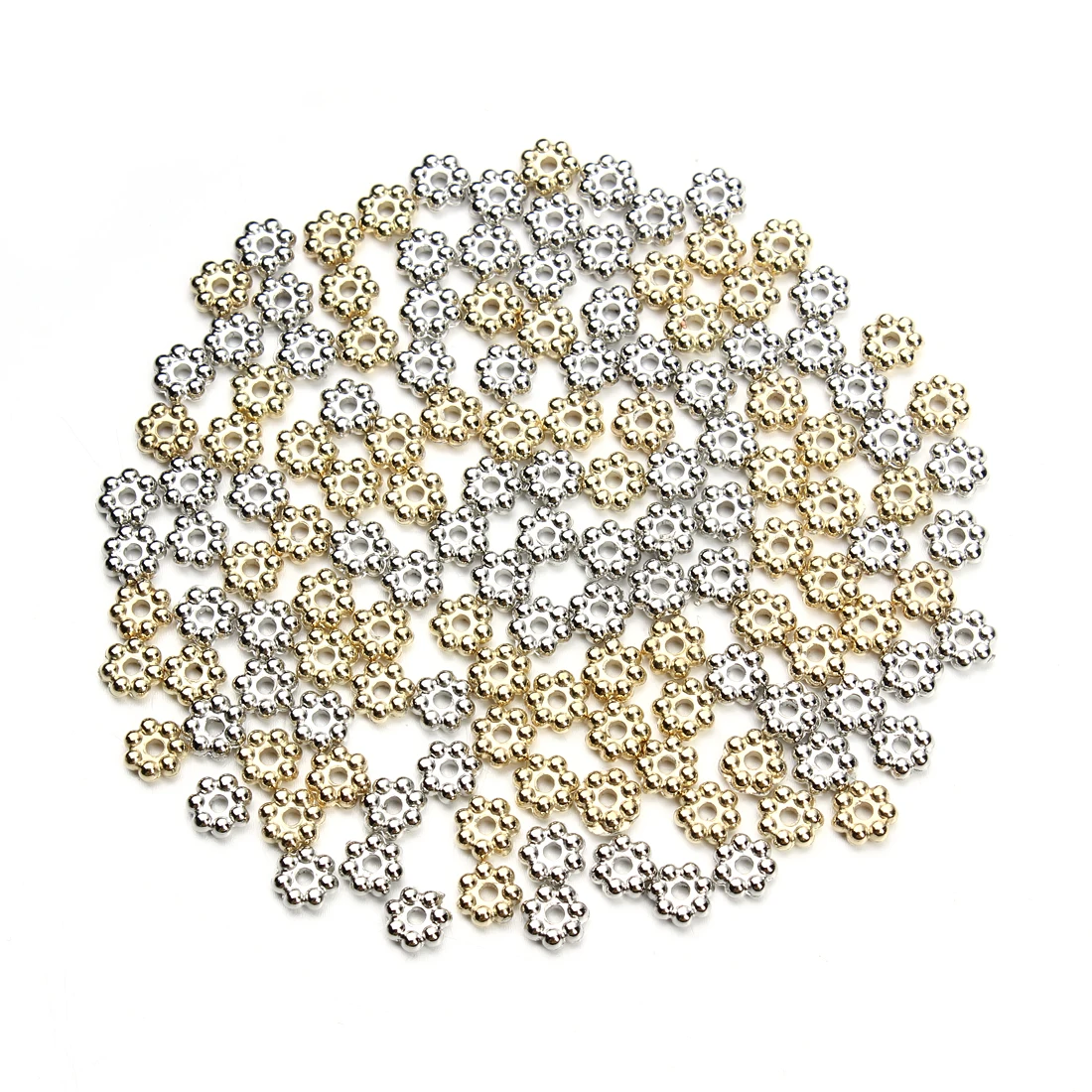 

200/500Pcs 4-9mm Flower Spacer Beads CCB Snowflake Loose Spacer Beads For Jewelry Making DIY Bracelet Necklace Accessories