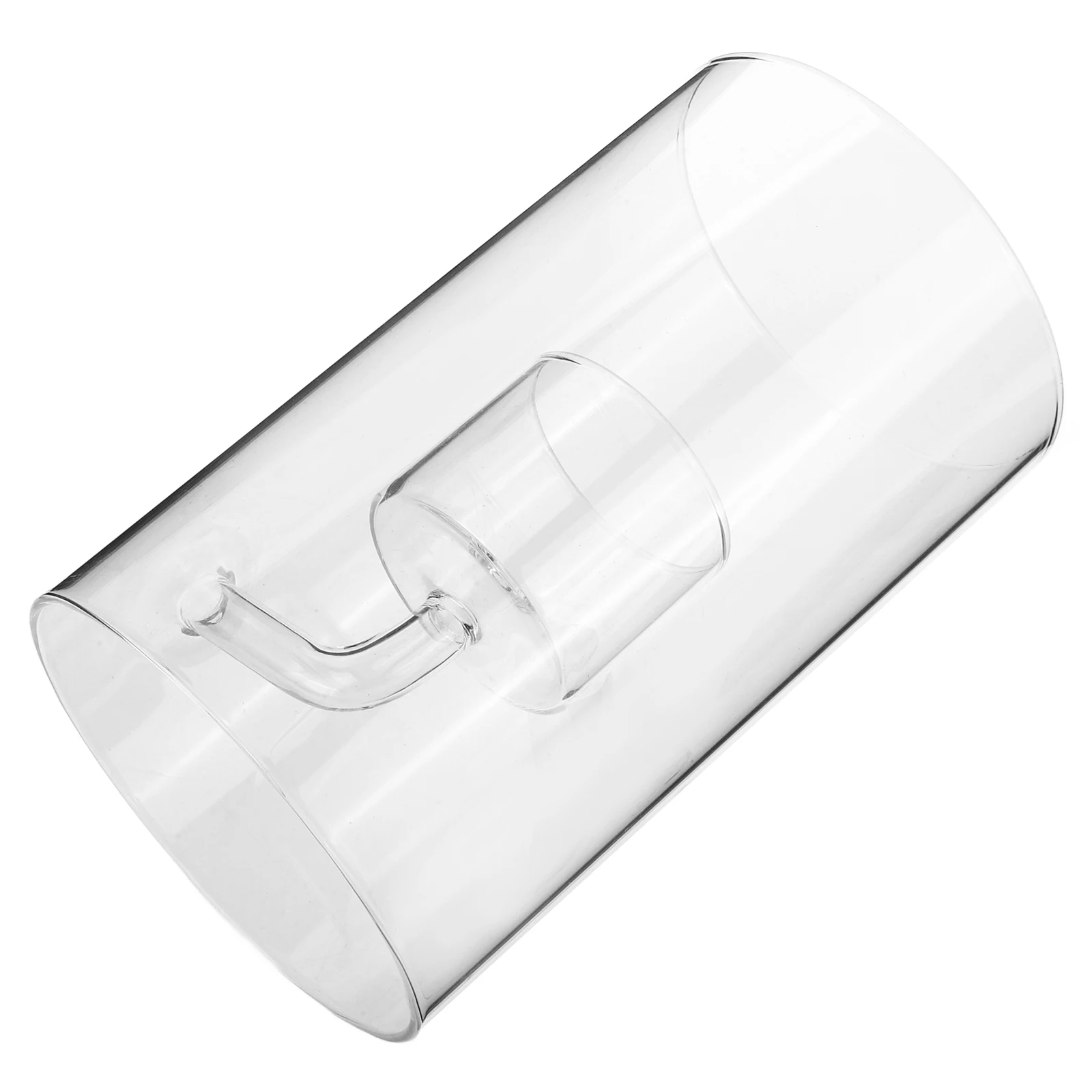 

Clear Glass Cylinder Cover Windproof Transparent Holder for Home Bedroom Office Decorative Desktop Use Glass Shade
