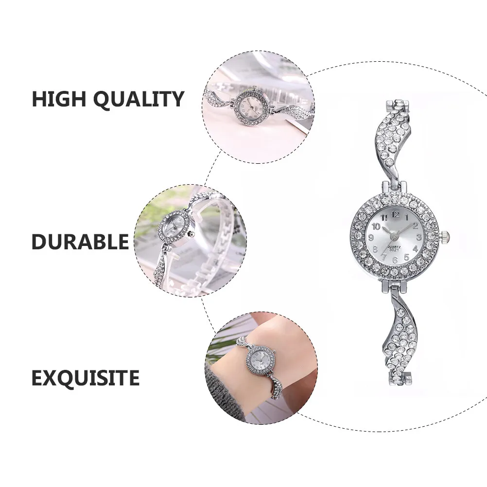 1Pcs Wing Inspired Rhinestone Quartz Watch for Women Premium Alloy Band Fashionable Exquisite Look Perfect for Dating Party