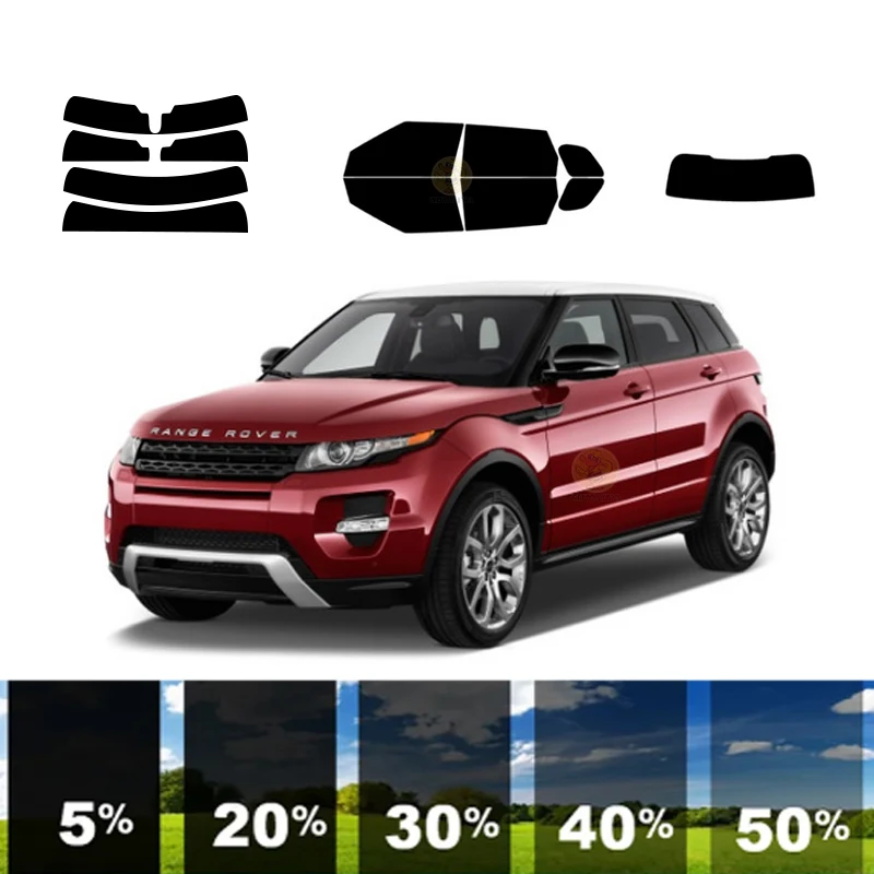 precut Removable Window Tint Film 100% UVR 5%-70%VLT Heat Insulation Carbon ﻿For LAND ROVER RANGE ROVER EVOQUE 4DR SUV 2012-2019