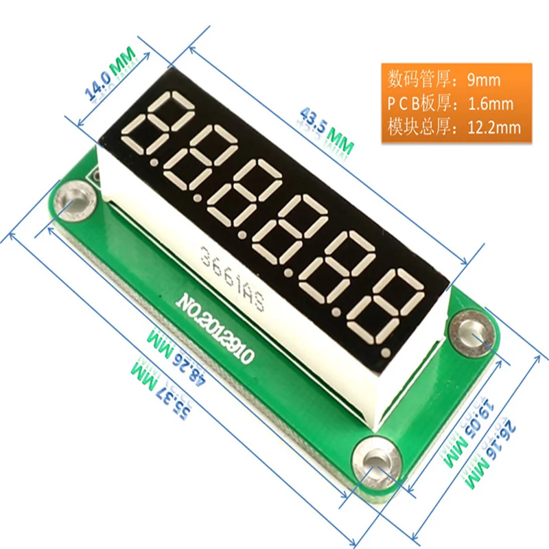 Six-digit 0.36-inch Digital Tube Display Module TM1668 Serial Port