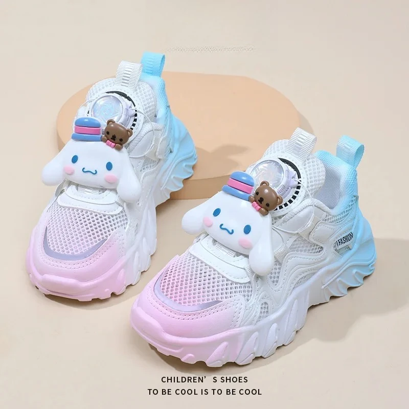 

2026 Fall Kuromi Girls Sneakers Cartoon Style Soft Sole Lightweight Breathable Mesh Casual Shoes for Kids