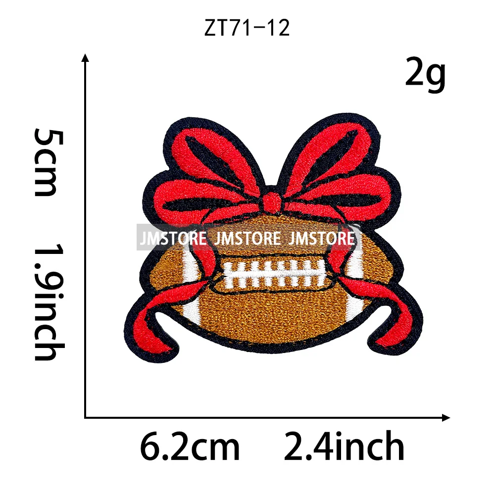 Colorful Checkered Bows Stars Sports Lover Iron on Small Emblem Thermoadhesive Sequin Embroidery Patches Applique for Sweatshirt view 5