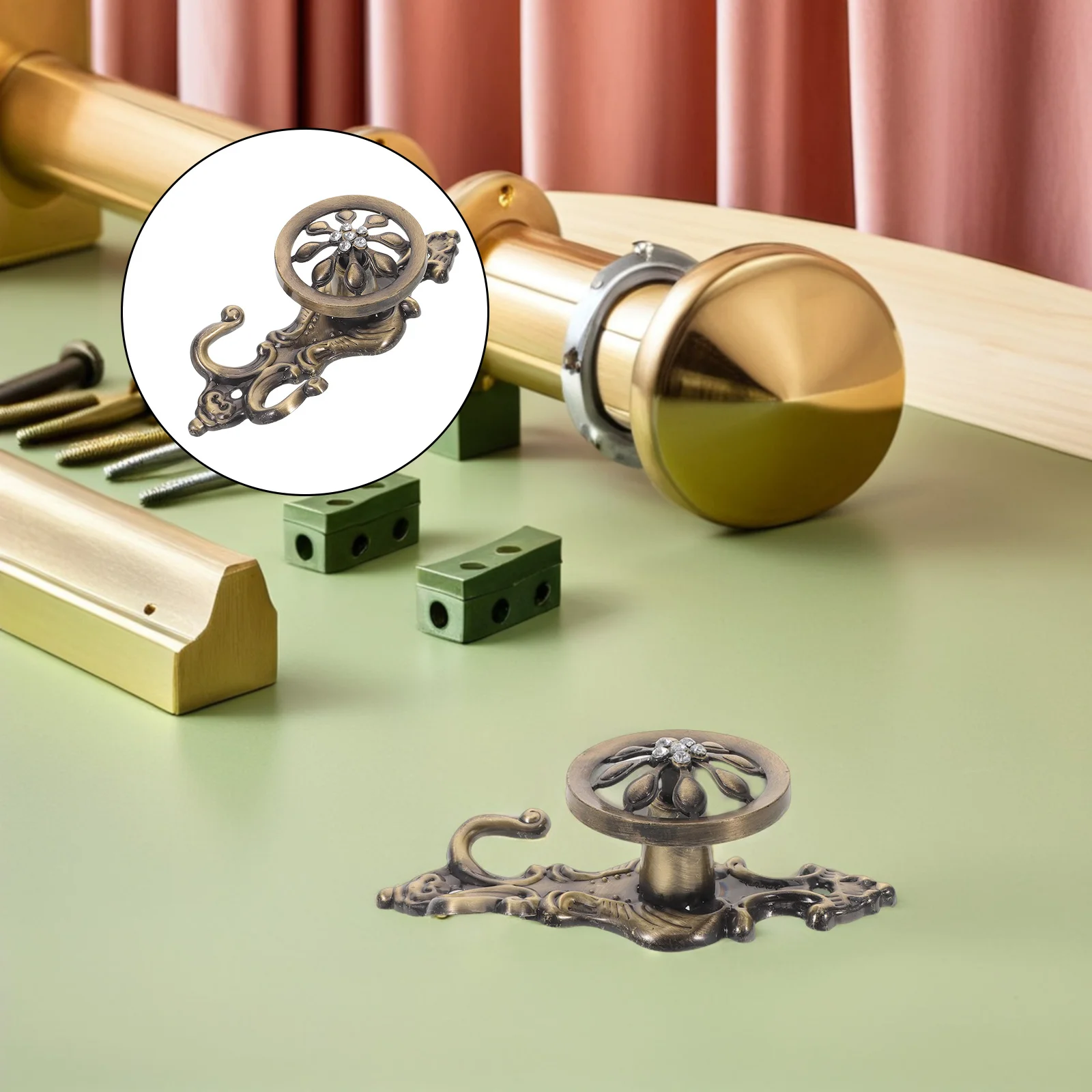 

1Pair Decorative Curtain Tiebacks Hook Vintage Sunflower Wall Mounted Hanger for Drapes Curtains and Lightweight Home Items