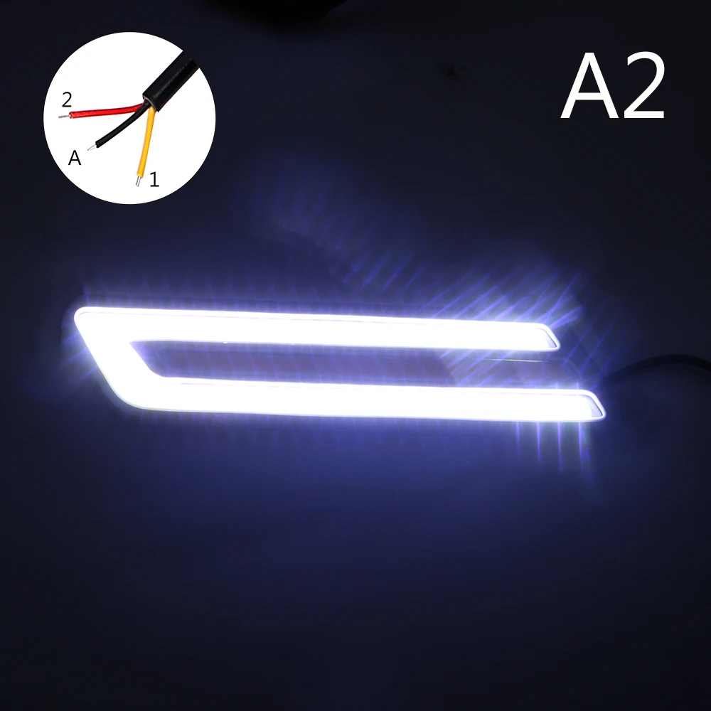 1 Pair Fog Lamp Daytime Running Light LED Car DRL Reversing Light Flexible Turn Signal Lamps COB Car-styling Waterproof