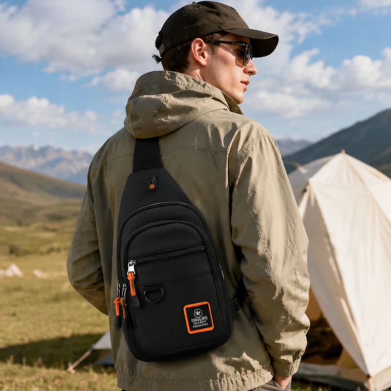 

Light Portable Men Outdoor Shoulder Bag Waterproof Chest Pouch Practical Storage Bag For Hiking Biking Leisure Travel Trips