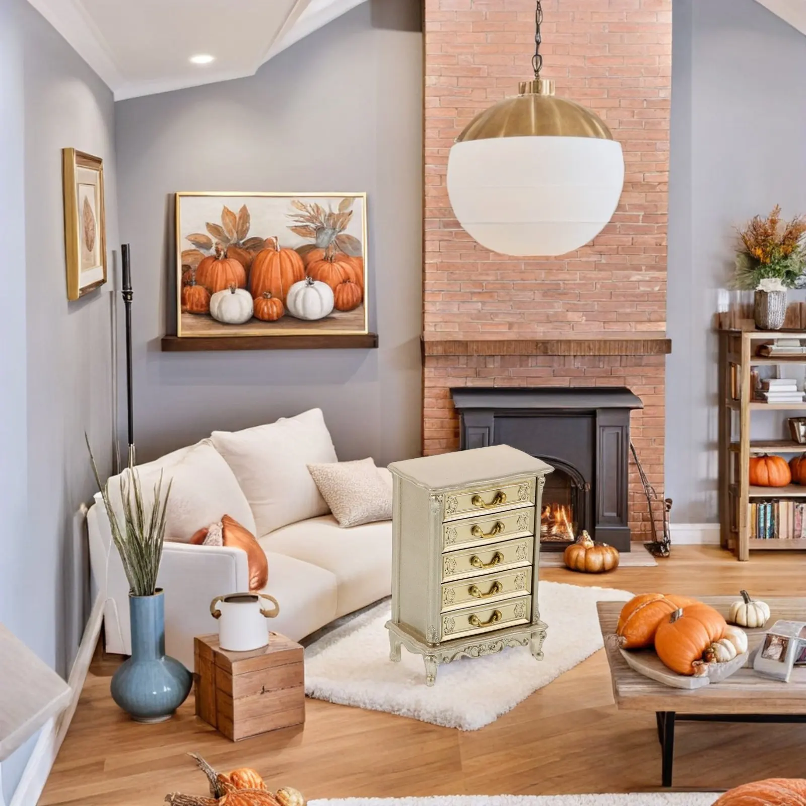 

Miniature 1:12 Scale Plastic Dresser with Storage Drawers Vintage Look Realistic Dollhouse Bedroom Furniture for Display and