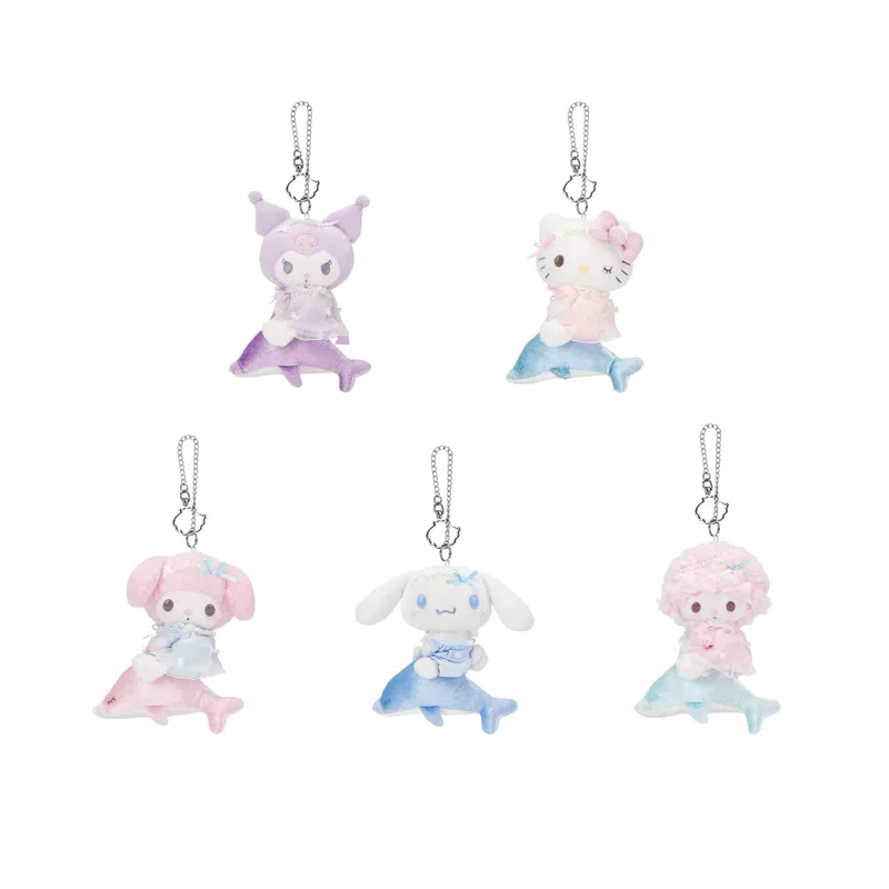 15 cm Sanrio Hello Kitty Kuromi Moonlight Dolphin Series Morbido Peluche Portachiavi Studente Zainetto Decorazione Ragazza Regalo di Halloween