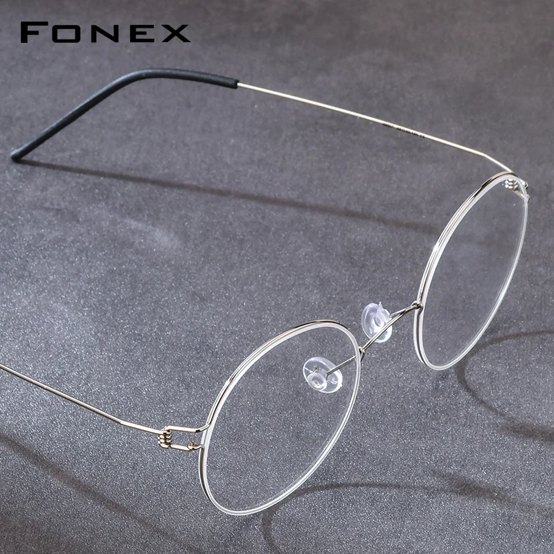 FONEX Screwless Eyeglasses Frame Men 2026 New Round Morten Denmark Women Korean Glasses Frame Titanium Alloy Eyewear 98607
