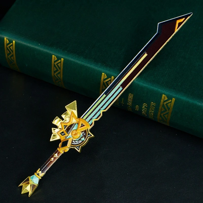 Genshin-periféricos de juego de impacto, 21cm/8,27 pulgadas, Rock Peak Patrol Song, arma de Metal, modelo de aleación, adorno COS, colección de juguetes sin cortar para niño