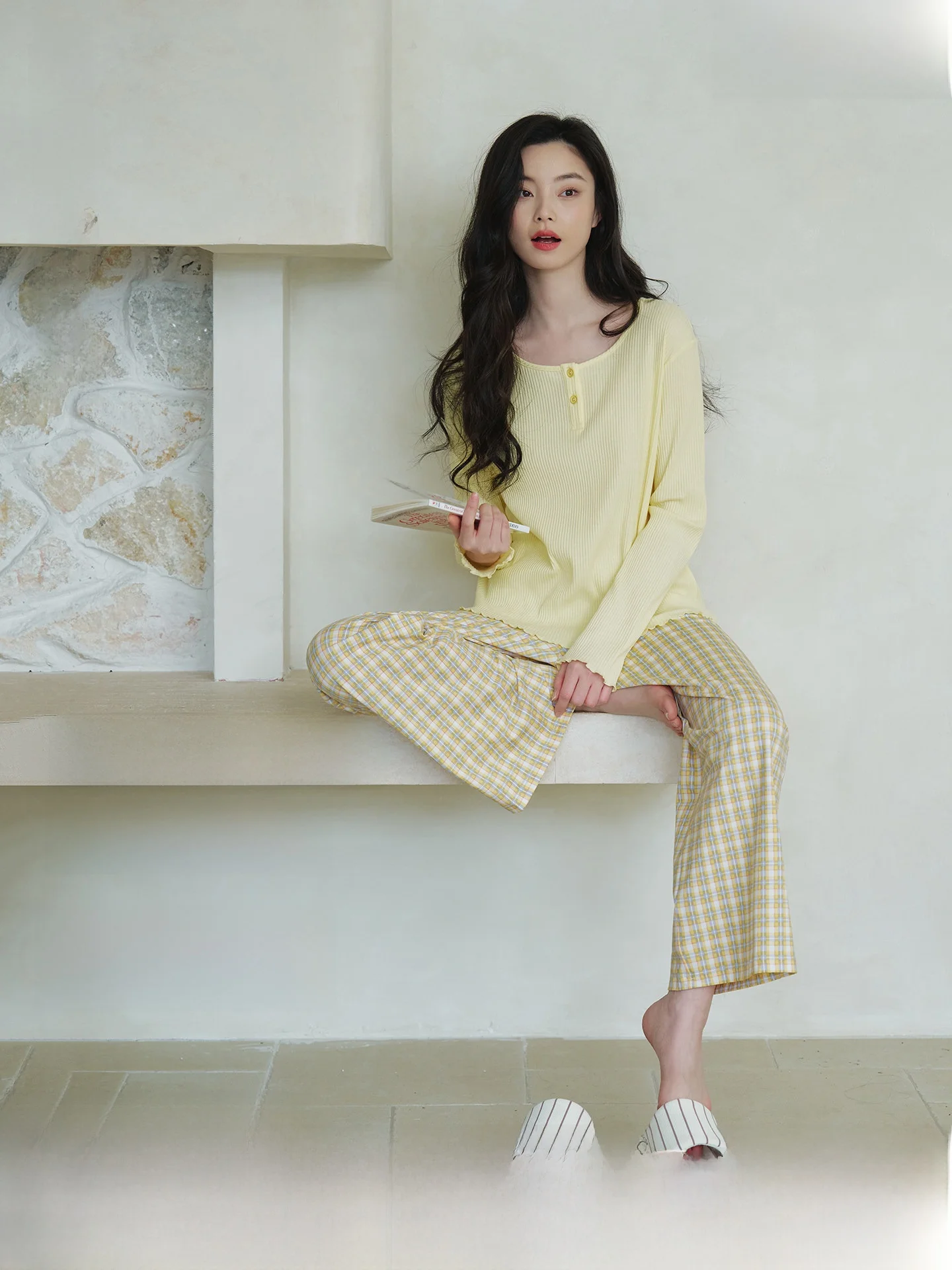 pyjama-en-coton-doux-darley-pour-femme-ensemble-decontracte-a-manches-longues-pour-le-printemps-et-l'automne-vetements-d'interieur-fins-pour-l'ete-confortables-et-respirants