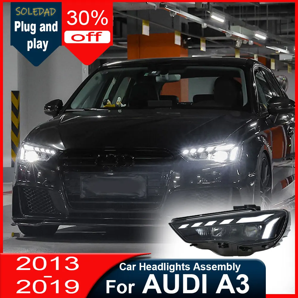 Car Styling LED Headlights for AUDI A3 LED Headlight 2013-2019 A3 Head Lamp DRL Signal Projector Lens Automotive Accessories