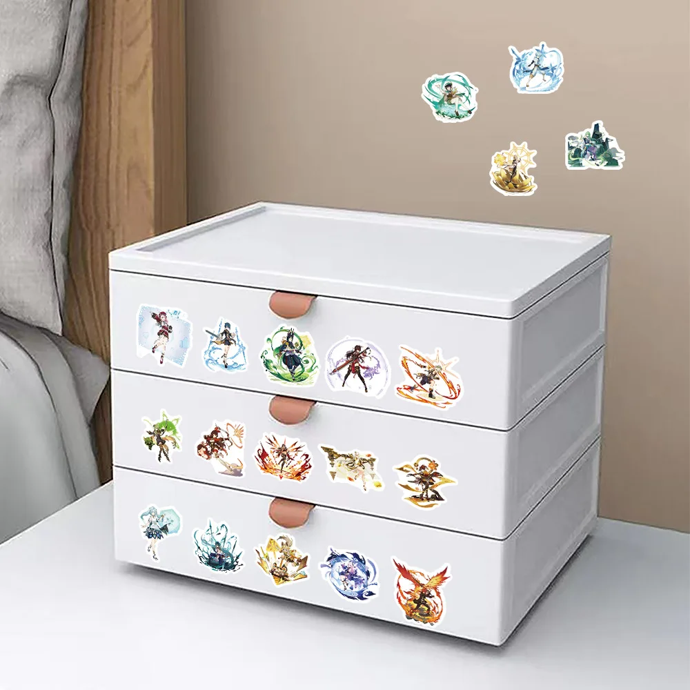 10/50/100 قطعة Genshin لعبة ملصق لطيف الكرتون مضحك Keqing خربش ملصق مضاد للمياه الاطفال لعبة هدية للأمتعة سكوتر الغيتار