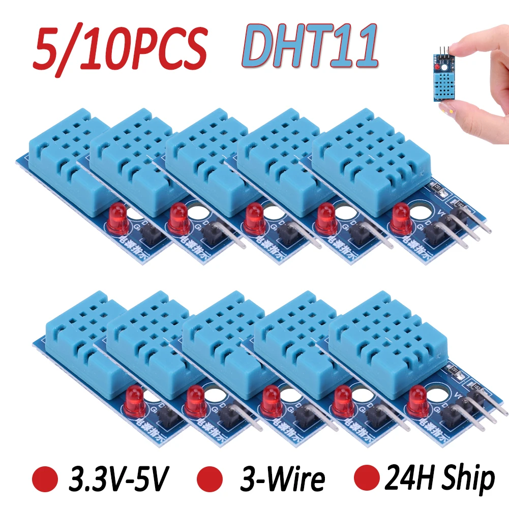 5/10PCS DHT11 Digital Temperature&Humidity Sensor Module Board 3.3-5V 3-Wire High Precision Ultra-low Power Module For Arduino