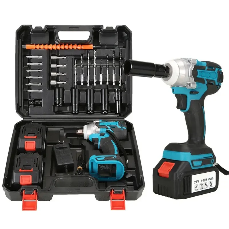 Rechargeable Brushless Cordless Impact Wrench Tool Set Lithium-ion High Torque Multi-Speed Adjustable with Multiple Drill Bits