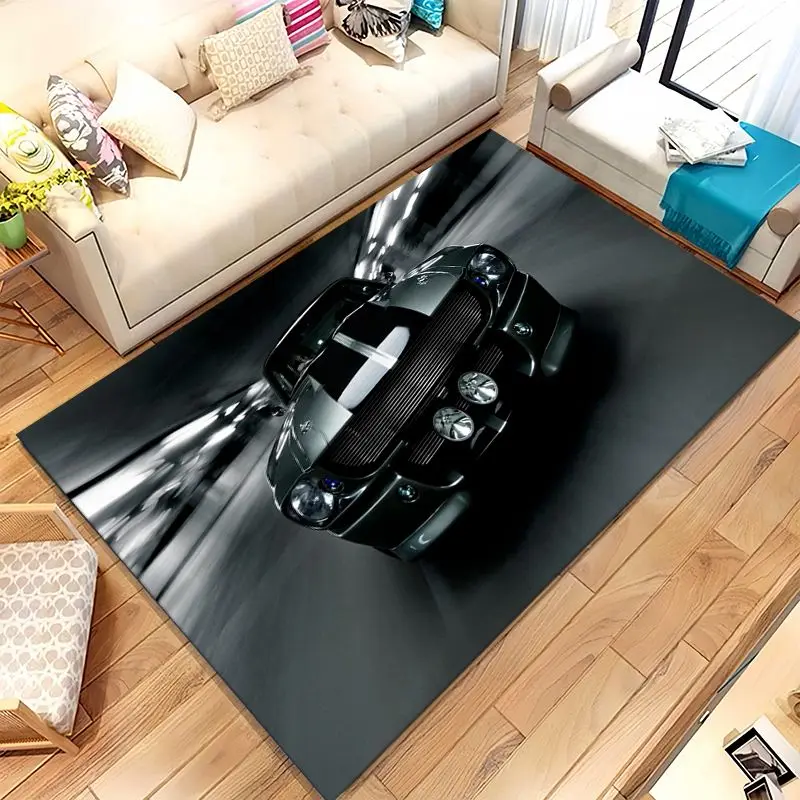Vintage M-Mustang Racing Biker Garage Moto Soft Non-Slip Large Area Rug for Living Room,Bedroom Carpet Mat for Sofa,Home Decor