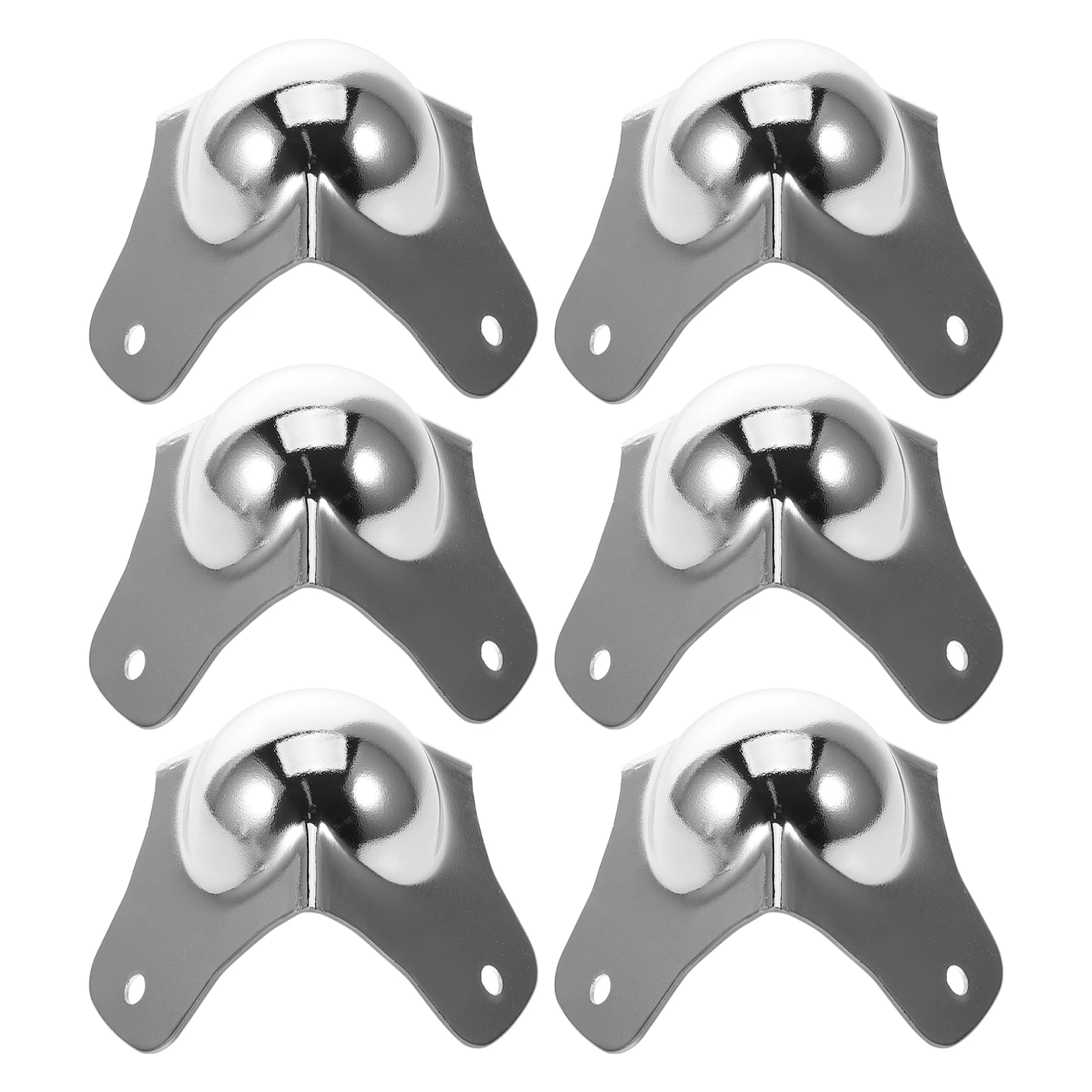 

6pcs Metal Ball Corner Guards Universal Edge Protectors For Cabinet Speaker Amplifier Table Case Silver Chromed Corner