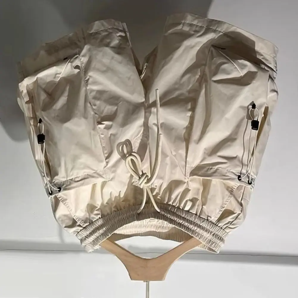 

2025 Широкие мужские шорты High Street в стиле хип-хоп, шорты-карго с эластичной резинкой на талии, спортивные брюки для бега, мужские шорты, спортивная одежда