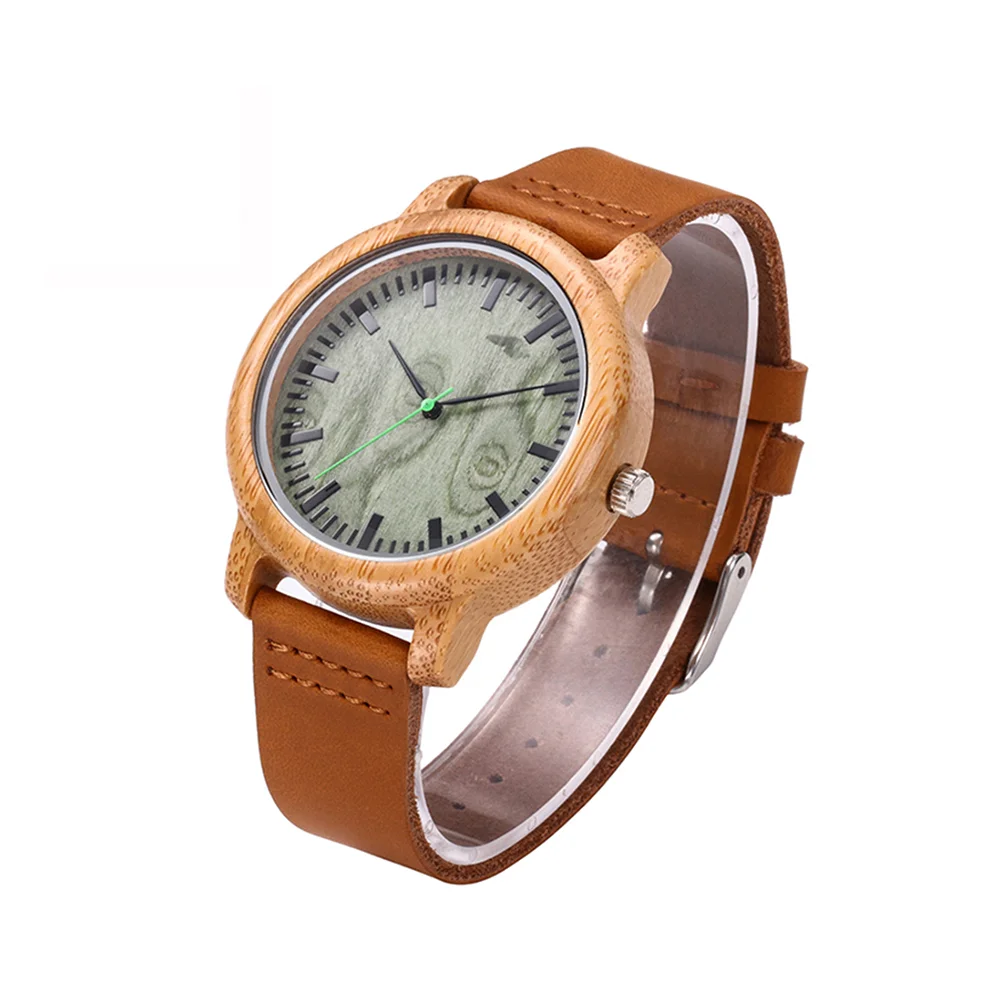 

Quartz Movement Watch Professional Wood Bamboo Wristwatch Sports Casual Mens Handmade