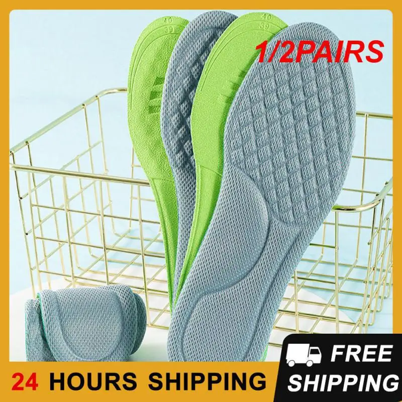 

1/2PAIRS Orthopedic Insoles Non-slip Wormwood Sweat-absorbing Running Mat Shoe Sweat-absorbing Insoles Absorb Sweat Nano