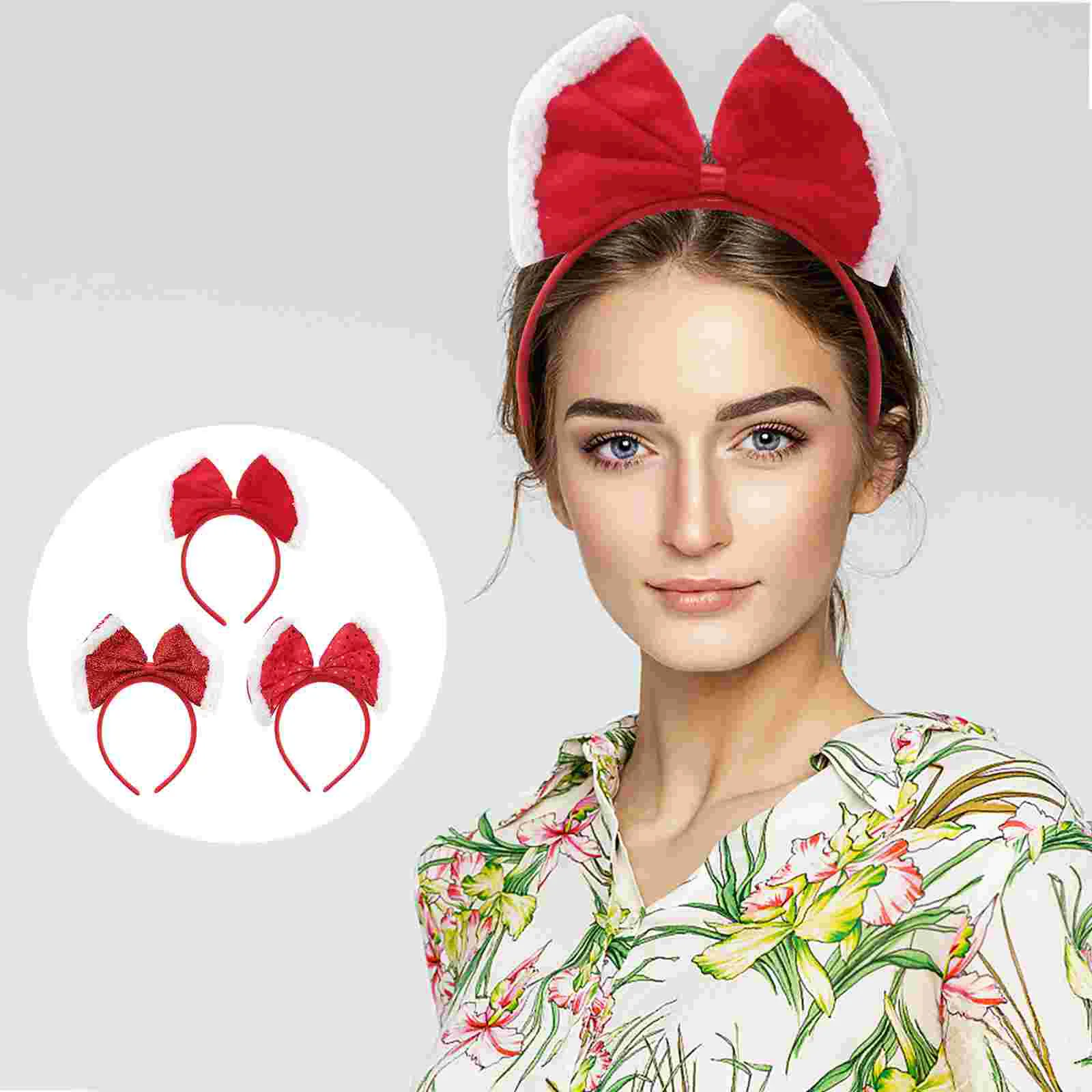 

3 Pcs Head Bands Sequin Headband Hair Accessories Cosplay Flash Glitter Bowknot Hairband Miss