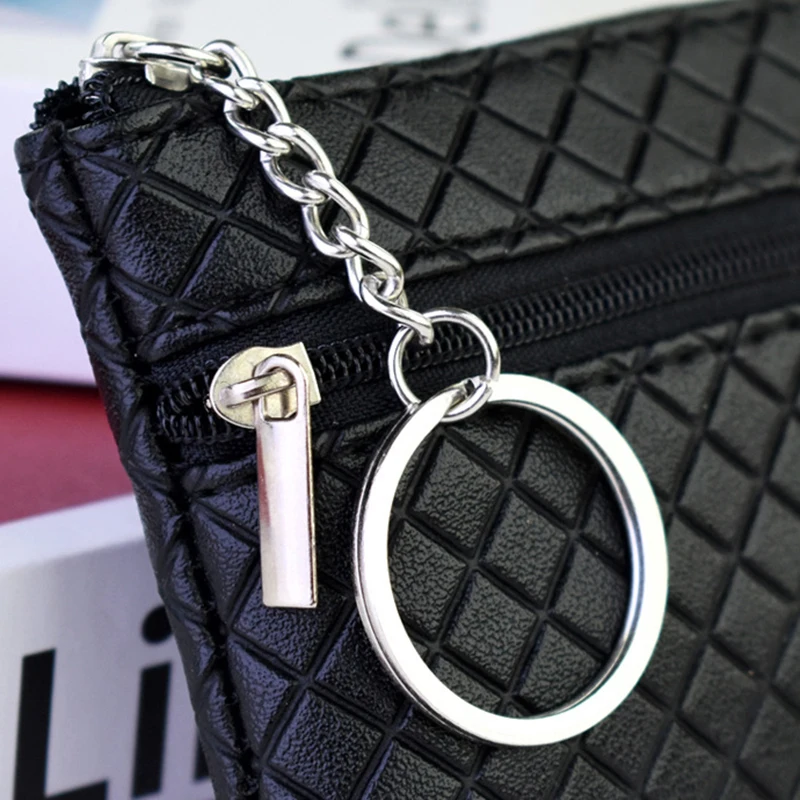 Free Shipping Double Pockets Woven Pattern Women's Wallet Purse Two Zippers Coin Purse With Pattern Change Purse Key Holder Case