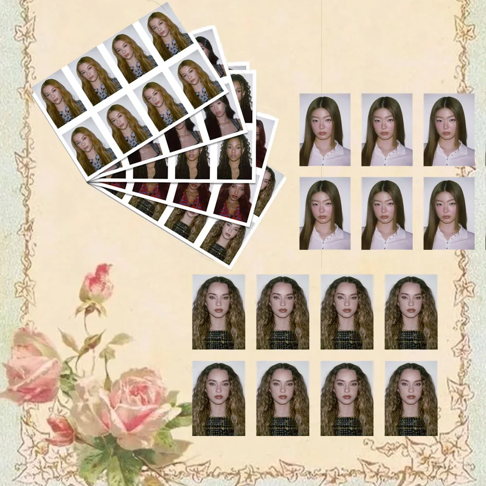 

KPOP KATSEYE RC Бумага Один дюйм Белый фон ID Фото Высокое качество INS Стиль HD Печать Фото в аэропорту Меган Йоньчае Подарки