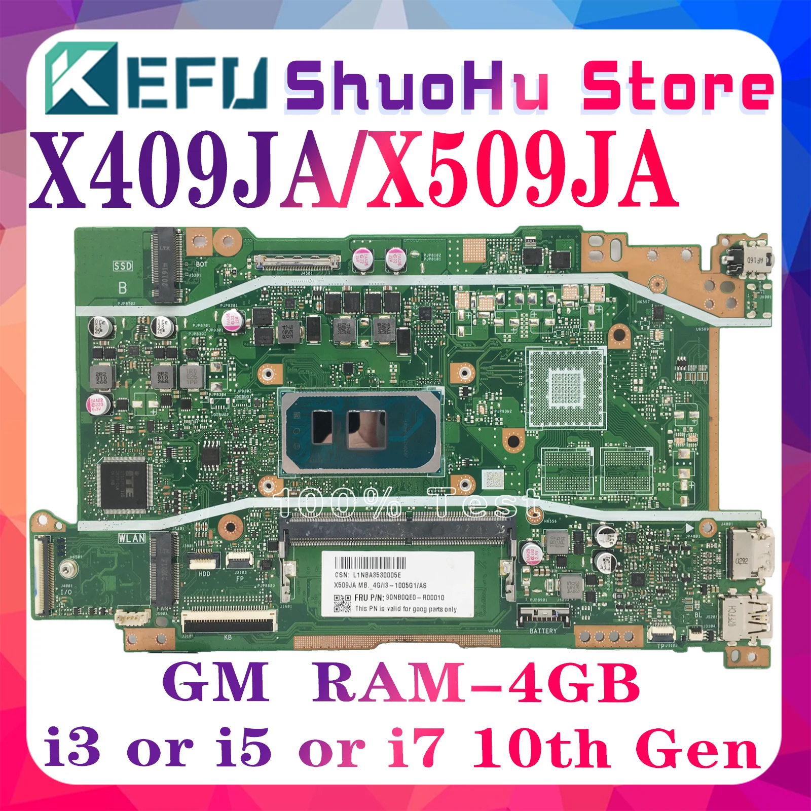 X409JA Mainboard X509JA X409JP X509JP X409JB X509JB X409J P1510CJA R521JA R521J R409J A409J A509J F409J F509J Laptop Motherboard