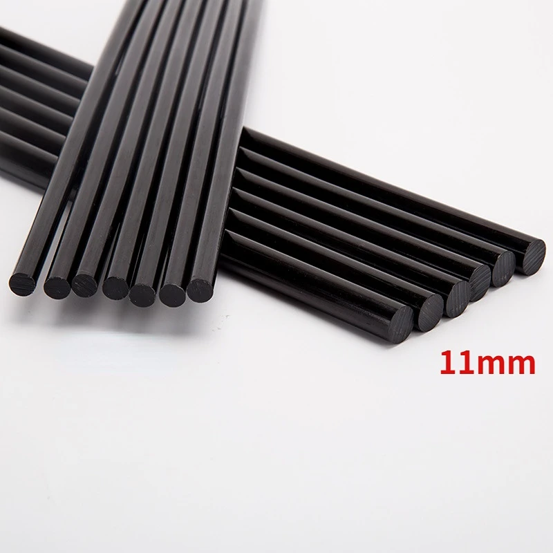 30pcs 11mm Black Hot Melt Glue Stick High Viscosity Adhesive Silicone Rod for Household DIY Wig Bonding