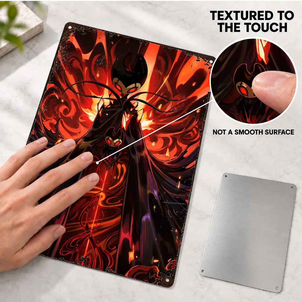 Nightmare King Grimm And Child Textured Metal Poster Personalized Aluminum Sign Detailed Digital Design Wall Art For Game Corner