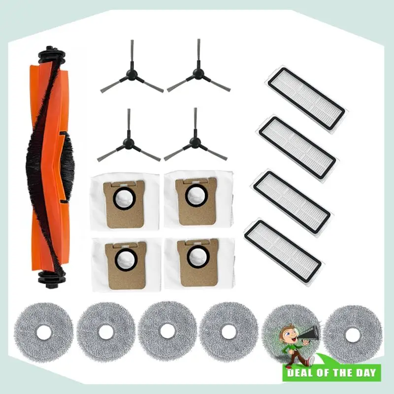 Entrega em 24 horas de 19 peças de acessórios para aspirador de pó Xiaomi Mijia M30 D102 incluindo escova principal, escova lateral, esfregão, filtro, poeira