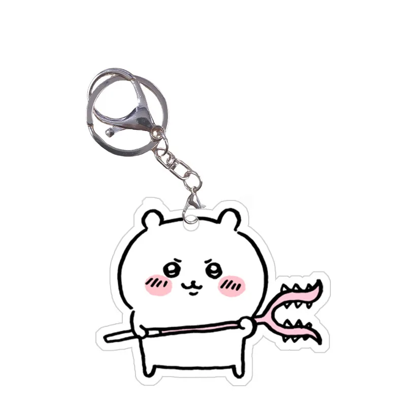 Japanese Anime Chiikawa Hachiware Usagi Mini Cute Acrylic Keychain Cartoon Animal Keyring Shake Toys Creative Rocking Pendant