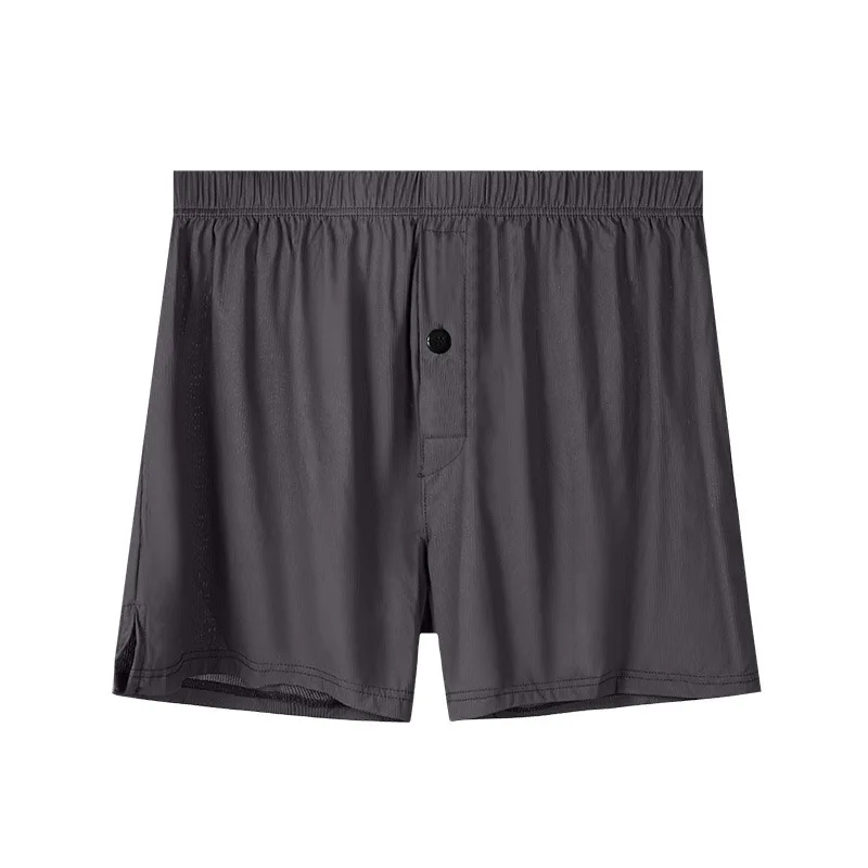 

Men Underwear Boxer Loose Casual Arrow Pants Man Ice Silk Button Pouch Underpants Male Solid Trunks Plus Size Boxershorts L-3XL