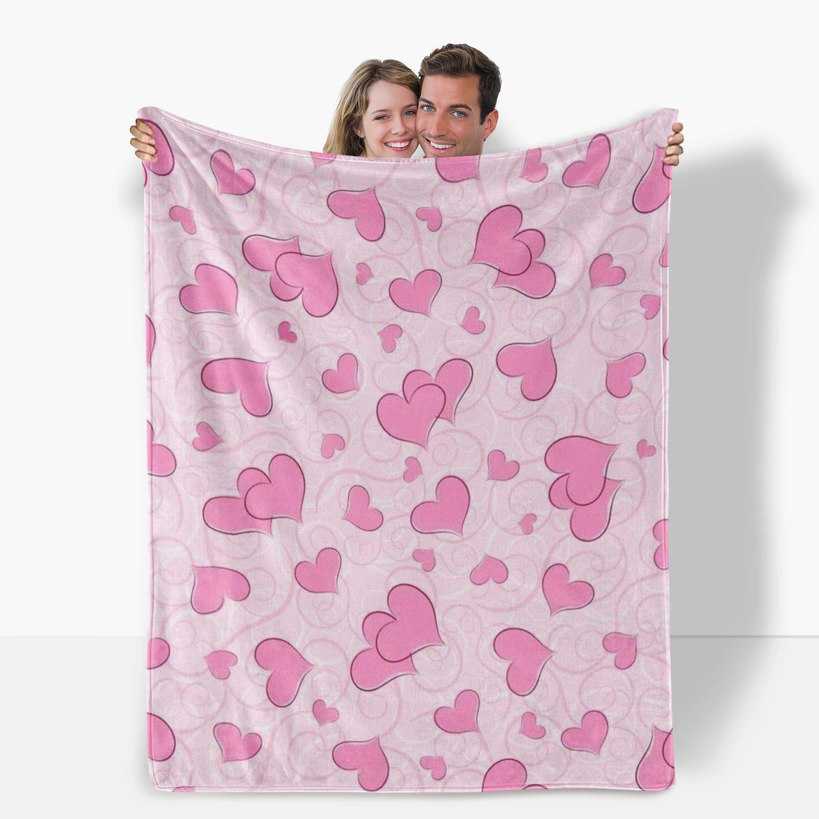 Special Valentine S Gift Flannel Blanket Blending Pink Hearts For Ultimate Comfort And Emotional Bonding