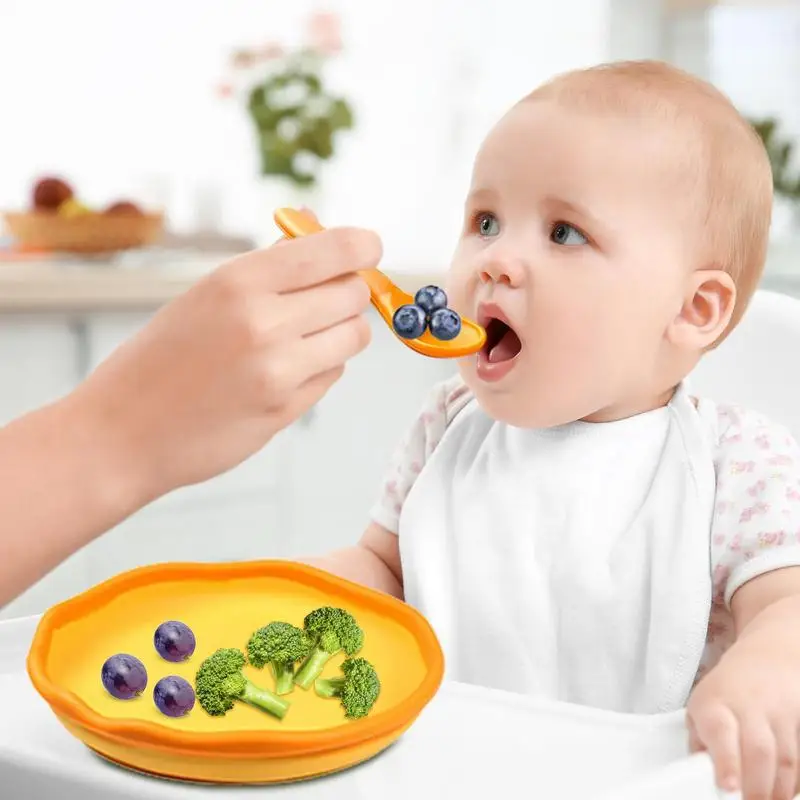 Baby Silicone Feeding Set Toddler Eating Bowl With Suction Food-grade Weaning Utensils For Kids Toddler Dining Plate With Spoon