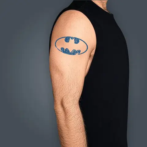 Pegatinas de tatuaje con logotipo clásico de hombre murciélago, pegatina semipermanente impermeable, tatuajes temporales mate a base de hierbas realistas